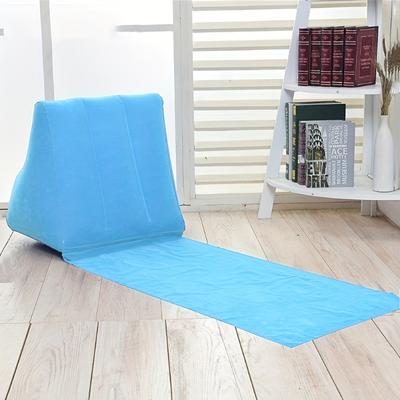 TEMU 1pc Pvc Flocking Triangle Beach Mat Inflatable Support Seat Cushion, Moisture-proof Portable Foldable Sleeping Mat, Suitable For Outdoor Activities Image