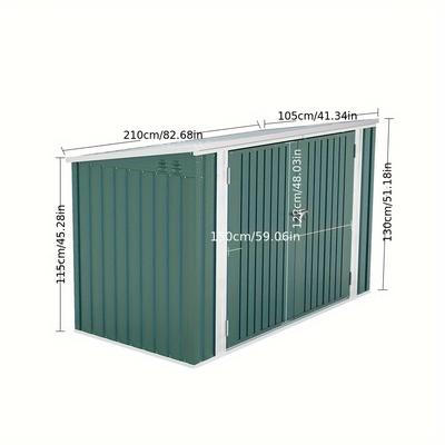 TEMU Large 210cm 2m Garden Lockable Bicycle Storage Bike Tool Box Sheds Outdoor Garbage Bin, Temporary Removable Shed