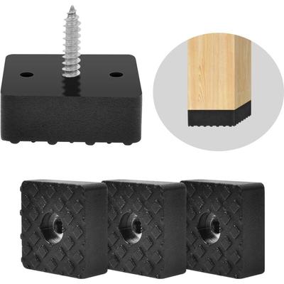 20 Stück schwarze Möbelfüße, quadratische Gummifüße, Fußspitzen für Gartenstühle, geeignet für alle Image