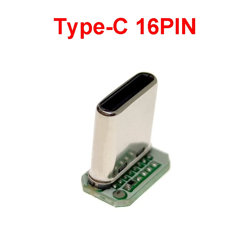 1/5/10PCS USB 3,1 Typ C Vertikale Patch Board 16pin 4 Schweißen Draht Daten Band PCB USB Board Männlichen Kopf 16P USB C Stecker Image