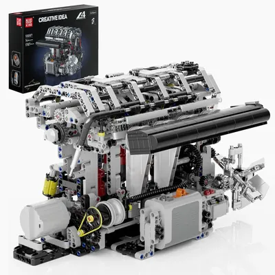 Mould King L4 Motorbausteine-Sets MOC Inline-Four Engine Scale Modellbausatz mit Batterie und Motorspielzeug für Kinder, Jungen und Erwachsene Image