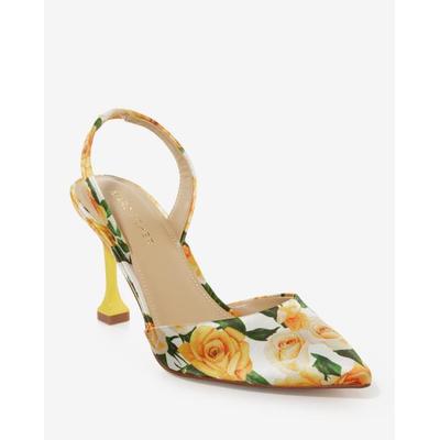 Boston Proper - Floral Printed Heel Yellow - 7.0