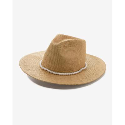 Boston Proper - Natural Neutral - Pearl Detail Raffia Hat