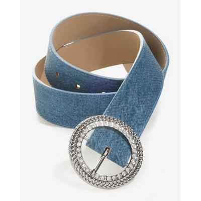 Boston Proper - Blue Denim - Denim Rhinestone Buckle Belt - Small