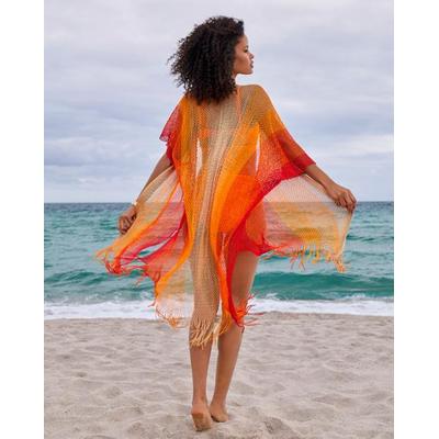 Boston Proper - Gold/Orange Yellow - Metallic Fringe Coverup - Small/Medium