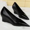BIGTREE 2025 Frühling Frau Keile Heels Spitz Frauen Pumpen Elegante Keile 6 cm Damen Schuhe Zapatillas De Mujer Büro schuhe