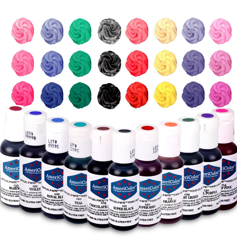 Americolor 22 Farben Lebensmittelqualität Färbepigment Kristall Farbstoff Epoxidharz DIY Kerze Seife Backen Färben Handarbeit Kunsthandwerk Pigment Image