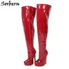 Sorbern Sexy Lange Frauen Stiefel Benutzerdefinierte Slim Fit Stiefel Große Größe 46 Unisex 18 CM High Heels Pole Dance Stiefel plattform Damen Schuhe