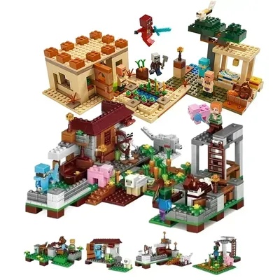 580 stücke Architektur kompatibel MyWorld Villager Raid Baustein Spielzeug Geschenk 21160 Modell Image