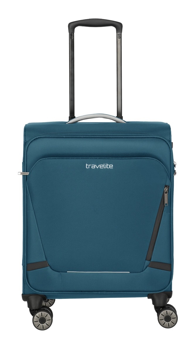 Handgepäck-Trolley TRAVELITE "JETPACK Max 4 Cabin, konzip. für Lufthansa, Austrian Airlines & Swiss", Gr. B/H/T: 40 x 55 x 23 41, blau (petrol), Polyester, unifarben mit Farbeinsätzen, Koffer, Weichgepäck-Koffer Handgepäck für die meisten gängigen... Image