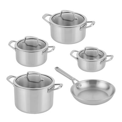 Topf-Set NINJA "Ninja EverClad 5-teiliges Set aus Edelstahl C95000DE", silber (edelstahlfarben), Töpfe, Entwickelt für den Einsatz unter schwierigsten Kochbedingungen Image