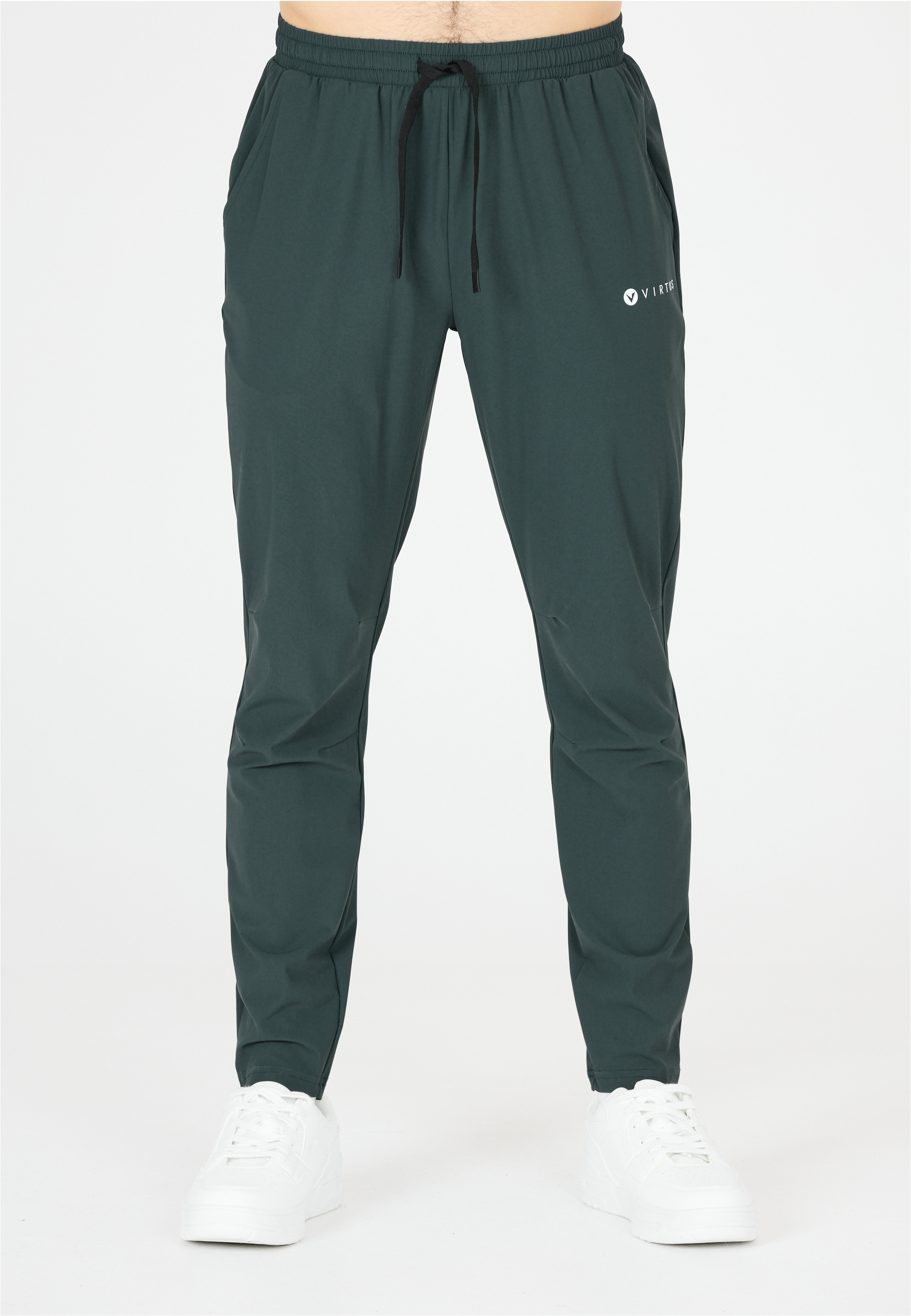 Sweathose VIRTUS "Alonso", Herren, Gr. 3XL, US-Größen, grün (dunkelgrün), 79% Polyamid, 21% Elasthan, unifarben, lang, Hosen Sweathose, mit funktionalem Stretch und Atmungsaktivität