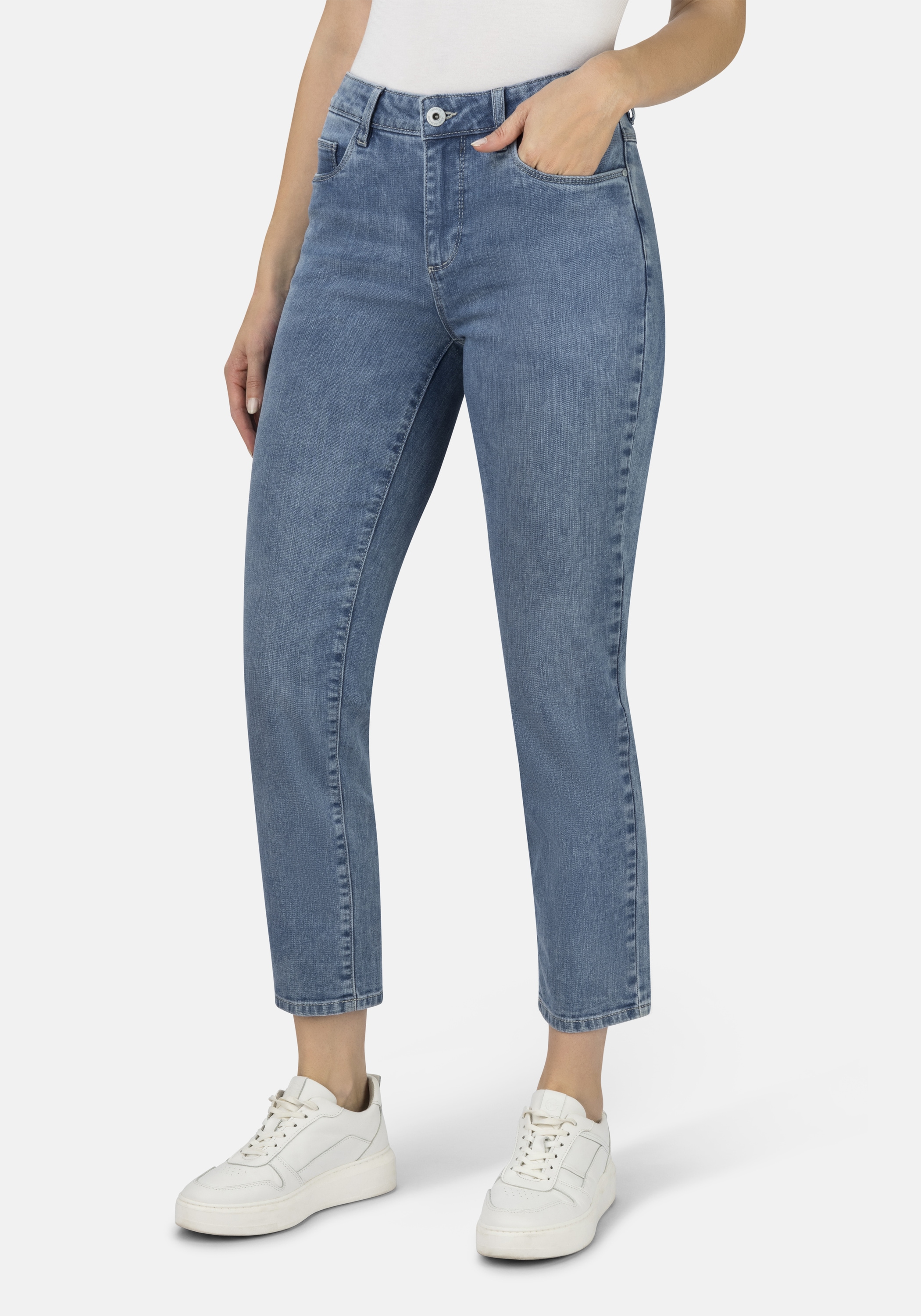 5-Pocket-Jeans STOOKER WOMEN "Straight Fit Zermatt Denim", Damen, Gr. 36, Länge 30, blau (light blau random), Denim/Jeans, 99% Baumwolle, 1% Elasthan, straight fit lang, Jeans 5-Pocket-Jeans, Straight Fit Casual Clean Wash Denim Jeans für Damen