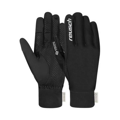 Skihandschuhe REUSCH "Karayel WINDSTOPPER TOUCH-TEC", Damen, Gr. 7, silber (silberfarben, schwarz), 50% Polyamid, 40% Polyester, 10% Elasthan, mehrfarbig, sportlich, Handschuhe, in winddichter und extra atmungsaktiver Qualität Image