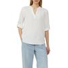Klassische Bluse S.OLIVER, Damen, Gr. 40, weiß, Obermaterial: 52% Leinen, 48% Viskose, unifarben, casual, regular fit taillenbedeckt, Rundhals, 3/4-Ärmel Aufschlag, Blusen, mit Turn-up