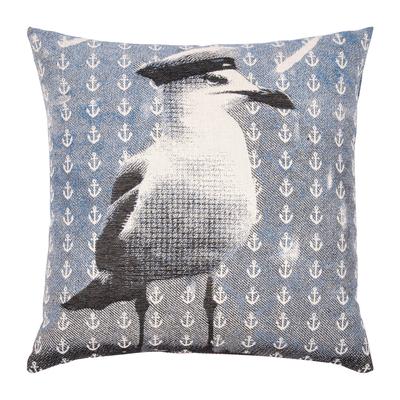 Dekokissen PAD "Captain", blau (blau see, storch), B:45cm L:45cm, Baumwolle, Dekokissen_Sitzkissen_Kissenhüllen, Made in Europe, Kissenhülle ohne Füllung, 1 Stück Image