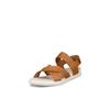 Sandale ECCO "ECCO SAMARA W", Damen, Gr. 37, braun, Leder, klassisch, Schuhe, Sommerschuh, Urlaubsandale, Sandalette mit Klettverschluss