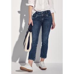 7/8-Jeans STREET ONE "Style Jane", Damen, Gr. 26, Länge 26, dunkelblau washed, Denim/Jeans, Obermaterial: 79% Baumwolle, 15% Polyester, 4% Elastomultiester, 2% Elasthan, unifarben, casual, regular fit 7/8-Länge, Jeans, im Five-Pocket Style, Topseller