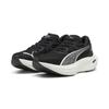 Laufschuh PUMA "Deviate NITRO™ 3 Laufschuhe Damen", Gr. 40.5, schwarz-weiß (schwarz, weiß silber metallic), Obermaterial: Synthetik, Textil; Futter: Textil; Innensohle: Textil; Laufsohle: Gummi, Schuhe