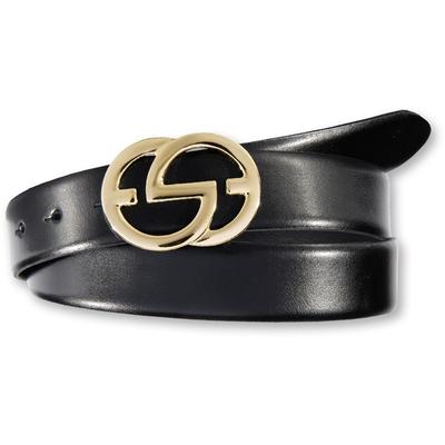 Koppelgürtel SILBERGIFT, Damen, Gr. 90, schwarz, Rindsleder, unifarben, elegant,feminin,klassisch,modisch, Gürtel, mit grafischer Schließe Image