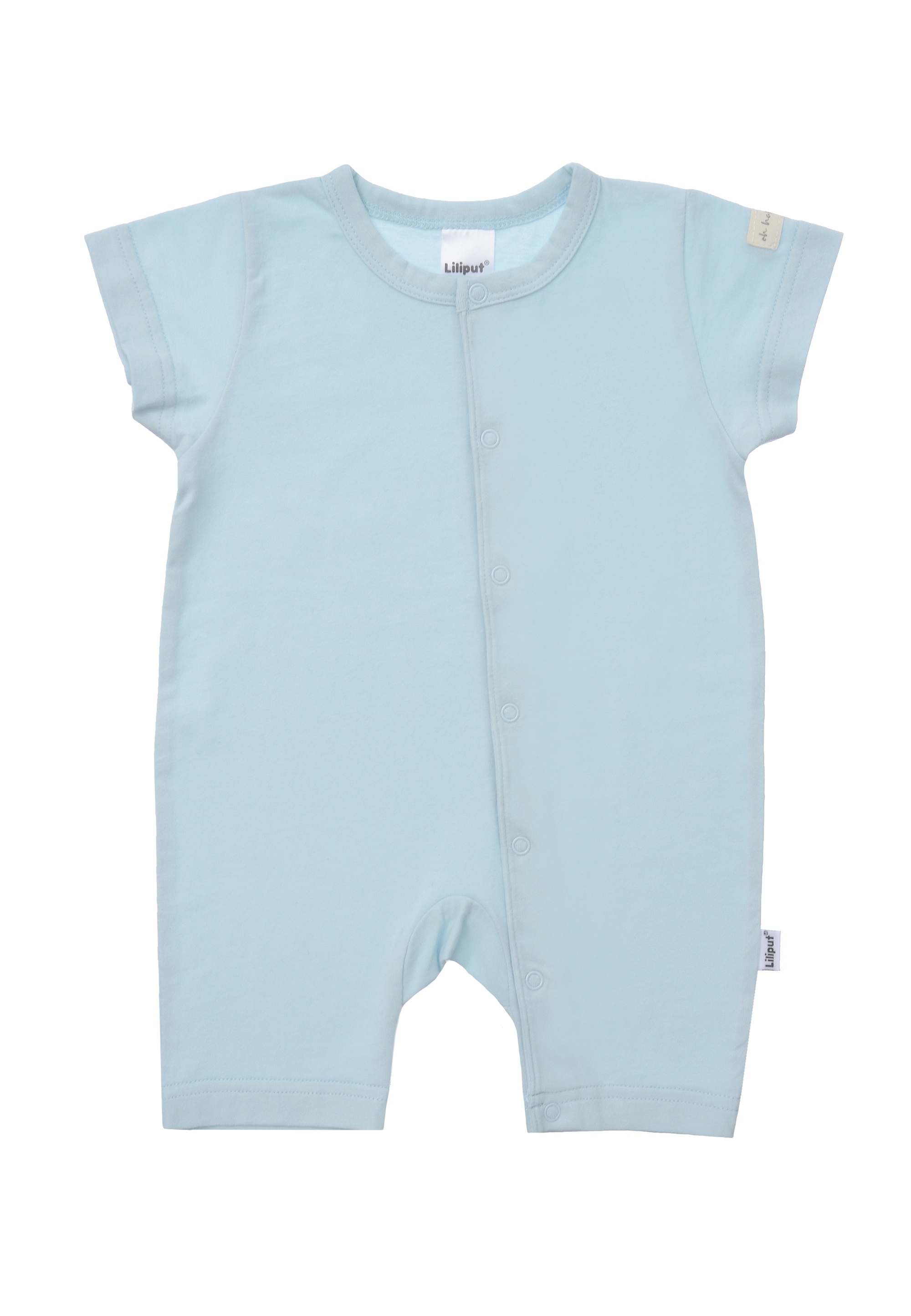 Jumpsuit LILIPUT, Jungen, Gr. 50/56, EURO-Größen, weiß (hellblau, weiß), 95% Baumwolle, 5% Polyester, Rundhals, Overalls Jumpsuit, 2er-Pack mit praktischen Druckknöpfen