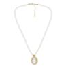 Kette mit Anhänger "Timeless Pearl", Damen, Gr. one size, Metall, gold (golden), COLLEZIONE ALESSANDRO, Basic, Halsketten, Ovaler Anhänger im Vintage-Stil