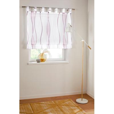 Raffrollo MY HOME "Dimona" Gr. 4, weiß (weiß, beere), B:100cm H:140cm, Voile, Obermaterial: 100% Polyester, Raffrollos, Transparent, Voile, Polyester Image