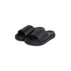 Pantolette CALVIN KLEIN JEANS "FLAT MOLDED SLIDE SANDAL LTH", Herren, Gr. 42, schwarz, Leder, klassisch, Schuhe, Poolslides, Sommerschuh, Strandschuh, Schlappen mit CK Prägung