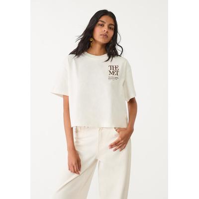 Stradivarius The Met cropped T-shirt White XS