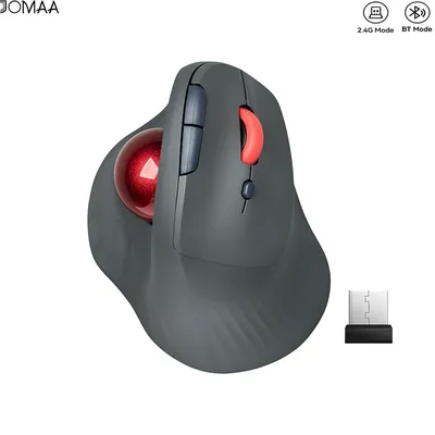JOMAA Ergonomic Bluetooth5.0 Dual Mode Wireless Trackball Mouse 1600DPI Adjustable Silent Vertical