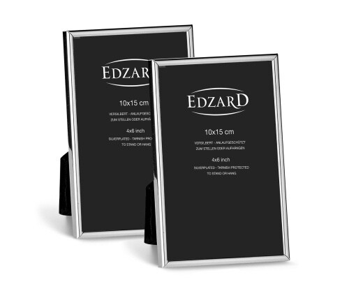 2er Set Bilderrahmen Genua (10x15 cm), edel versilbert, anlaufgeschützt Image