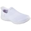 Slip-On Sneaker SKECHERS "VIRTUE-SLEEK", Damen, Gr. 41, weiß, Textil, casual, Schuhe, Slipper, Freizeitschuh mit gepolstertem Heel-Pillow Fersenkissen