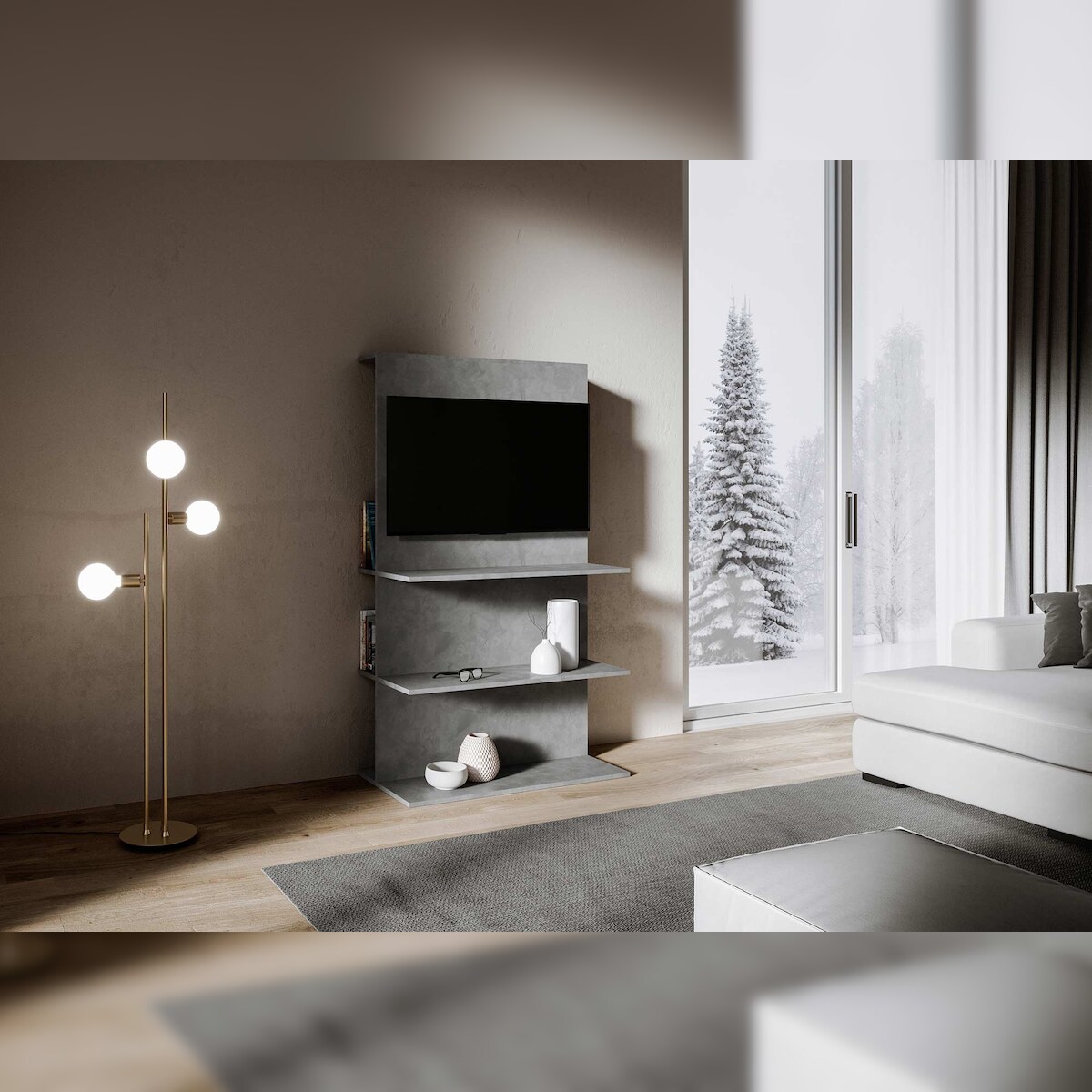 Itamoby TV-Ständer B Loki anthrazitfarbener Spachtel Image