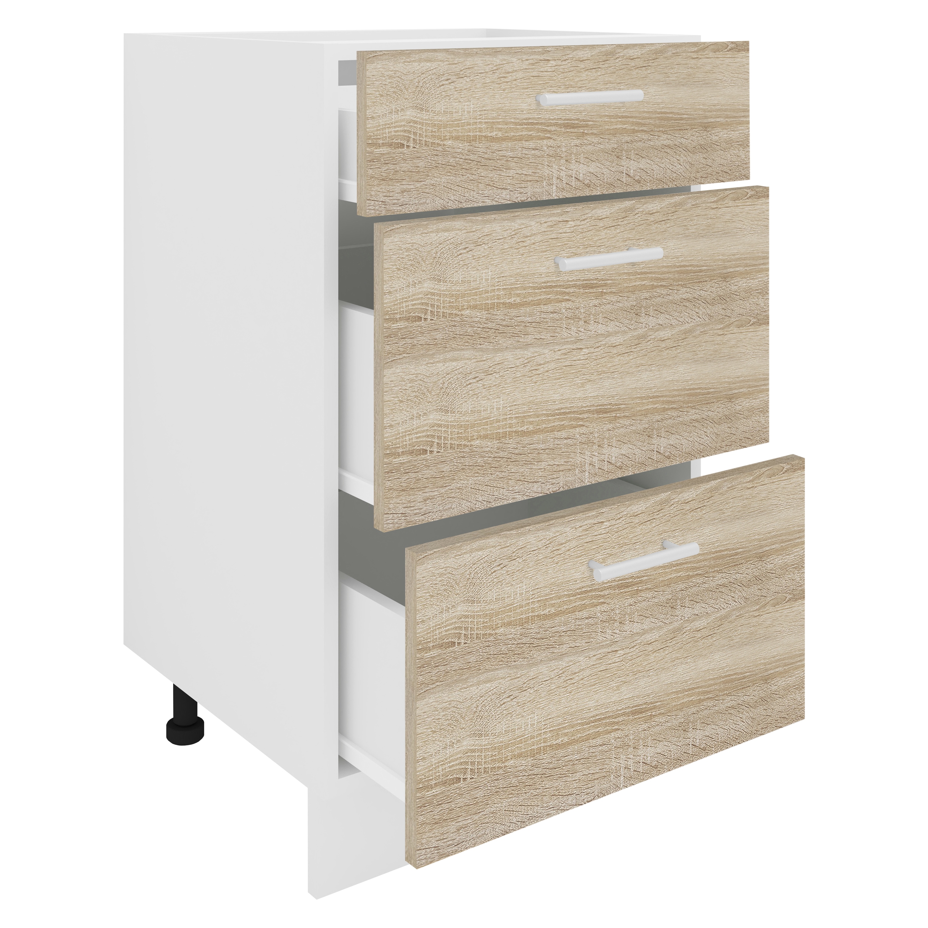 Unterschrank VCM "Küchenschrank B 50 cm Unterschrank Schublade Esilo" Gr. 50, braun (weiß, sonoma, eiche), B:50cm H:82cm T:46cm, Schränke, Küchenunterschrank Unterschrank