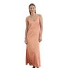 Maxikleid MARC O'POLO "aus Viskose-Stretch", Damen, Gr. 44, Normalgrößen, orange (mellow peach), Obermaterial: 96% Viskose, 4% Elasthan; Futter: 100% Nicht verfügbar, unifarben, casual, regular fit wadenlang, Rundhals, ohne Ärmel, Kleider
