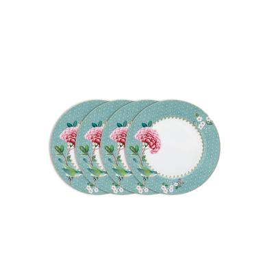 Teller-Set PIP STUDIO "Frühstücksteller Blushing Birds, Ø 21 cm", blau, 4 tlg., Porzellan, Geschirr-Sets, Blushing Birds Kollektion, Teller im 4er Set Image