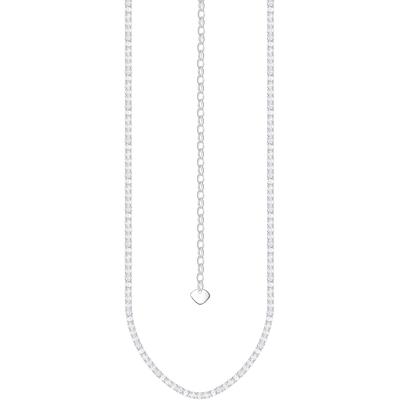 Kette ohne Anhänger THOMAS SABO "Kette in Tenniskettengliederung mit Steinen, KE2303-051-14-L42v,L55v" Gr. 42, bunt (silberfarben, weiß), Halsketten, Damen, 42, Silber 925 (Sterlingsilber), mit Zirkonia (synth.) Image