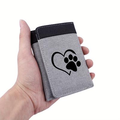 TEMU Love Paw Print Wallet - Canvas Credit Card Holder & Coin Purse With Heart & Paw , Lightweight Compact Wallet For Pet Lovers, Valentine's Day Gift (mixed Colors), Stylish Accessory, Small Wallet Image