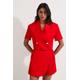 Karen Millen Womens Viscose Linen Tailored Crop Short Sleeve Blazer - Red - Size 10 UK | Karen Millen Sale | Discount Designer Brands