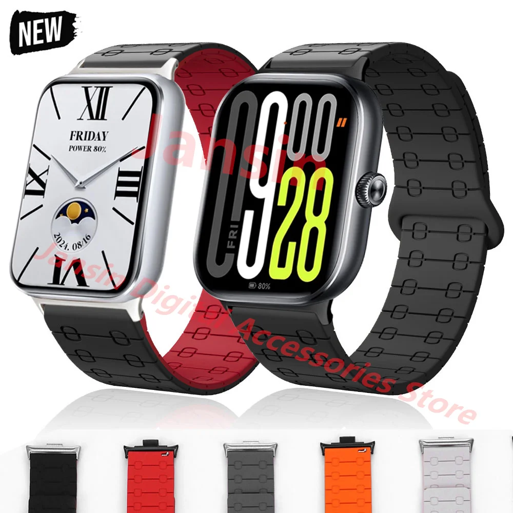 Silikon Band Für Xiaomi Mi Band 8pro 9pro Armband Magnetische Armband Für Redmi Uhr 5 4 Correa Austauschbare strap Zubehör Image