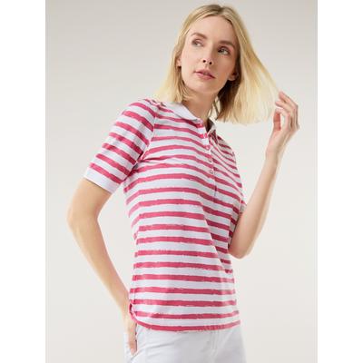 Walbusch Damen Jersey Polo Pink gestreift Image