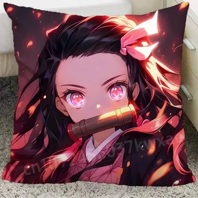 1 piece cartoon Japanese anime Demon Slayer Pillow Cover Modern Pillow funny Pillow Case Living Image