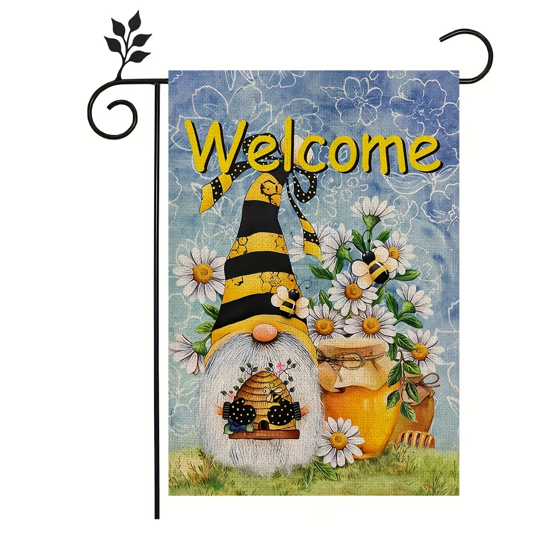Frühlings zwerg Garten flagge für außen doppelseitige kleine Willkommen Sommer biene Blume Bauernhaus Garten Hof Flaggen im Freien Dekor