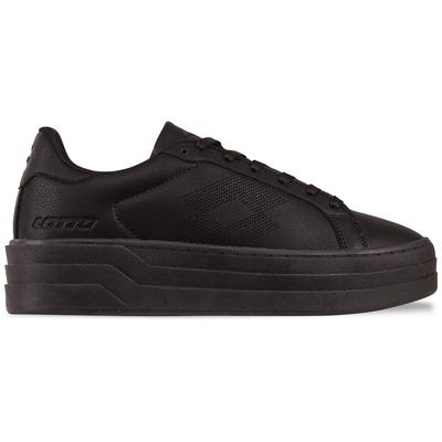 Plateausneaker LOTTO, Gr. 38, schwarz, Synthetik, clean, sportlich, Schuhe, - mit raffinierter Plateausohle im Lagenlook