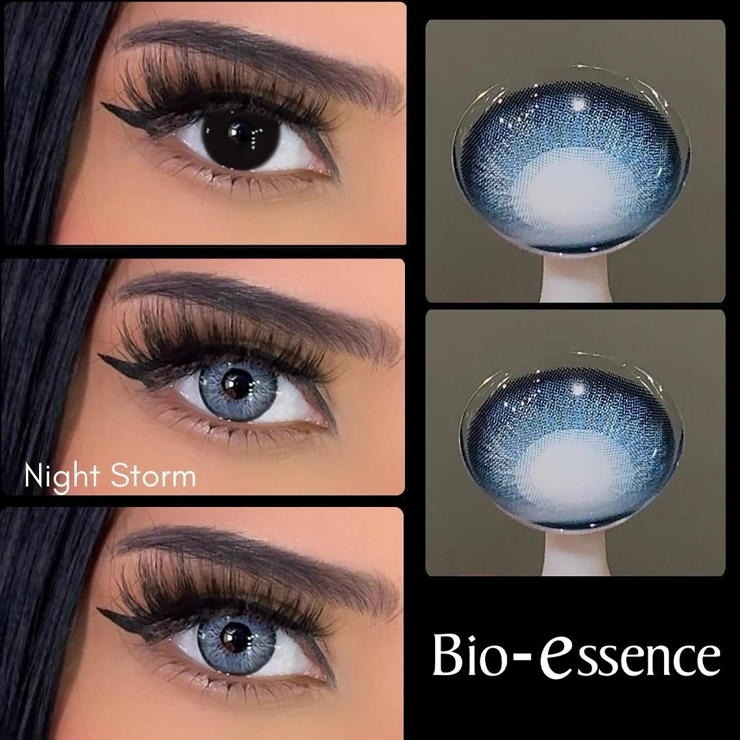Bio-essence Jährliche farbige Kontaktlinsen für Augen Blue Eye DNA Graue Kontaktlinsen Blaue Linsen Modische Make-up-Linsen Image