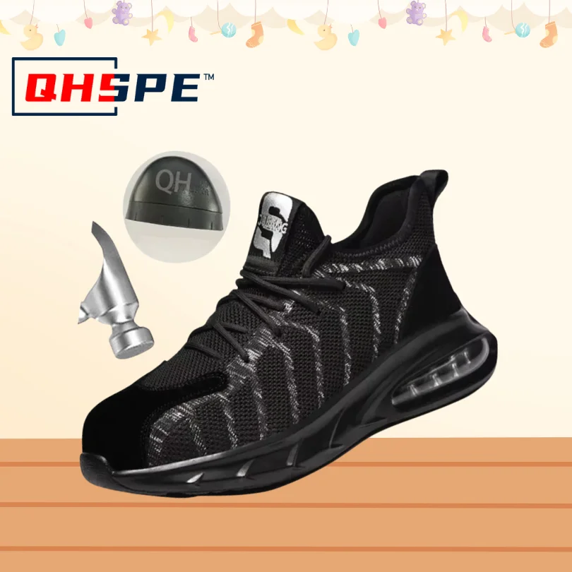 Sommer-Arbeitsstiefel für Herren mit Stahlkappe – pannensichere Luftpolster-Sicherheitsschuhe, atmungsaktive Industrie-Sicherheitsschuhe 2025 Image