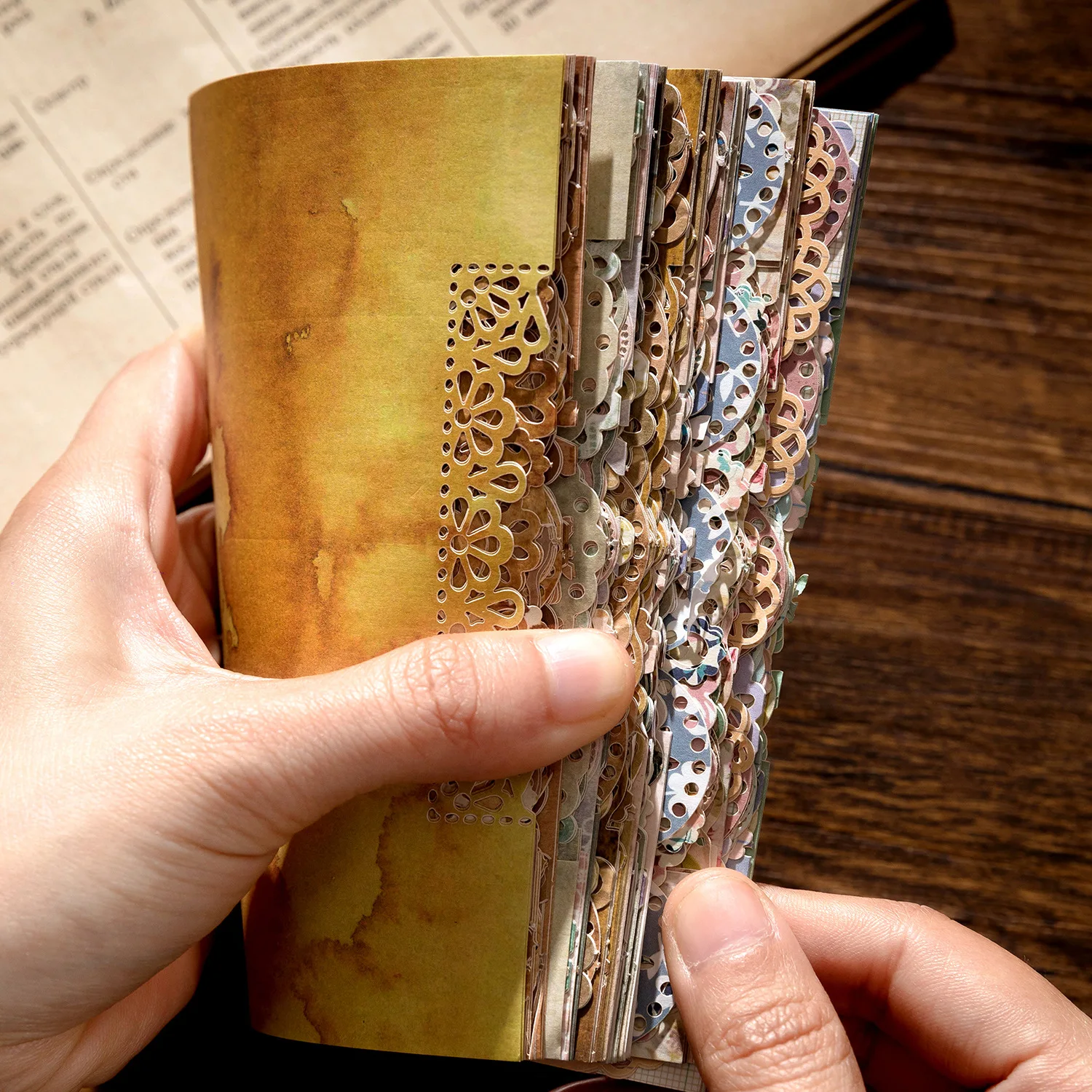 20 Stück hohle Spitze an der Basis Papier Kreativität dekorative Hand Konto Tagebuch Album Scrapbooking Material Papier Image