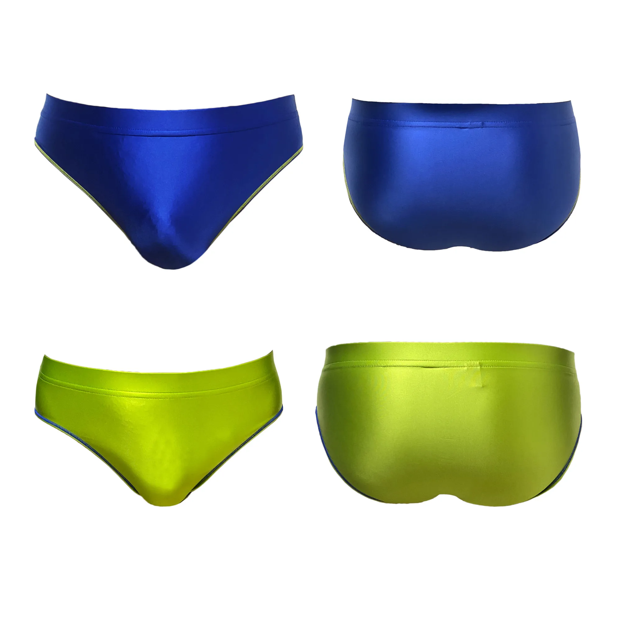 XcloCKNYoung Satin glänzende Herren-Unterhose, ölig, glänzend, einfarbig, glänzend, atmungsaktiv, Sport-Slip, Seide, hochelastischer Slip Image