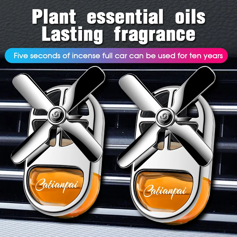 Neue Auto Aromatherapie Lufterfrischer Rotierenden Propeller Vent Duft Aromatherapie Kreative Mini Parfüm Dekoration Zubehör Image