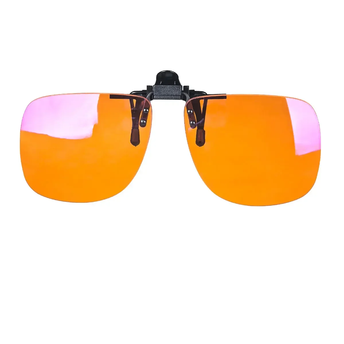 Rote Gläser zum Aufstecken „Better Sleep“ zum Aufstecken, schwarze polarisierte Sonnenbrille zum Aufstecken, große quadratische Form, orangefarbene Gläser, gelbe Fahrgläser